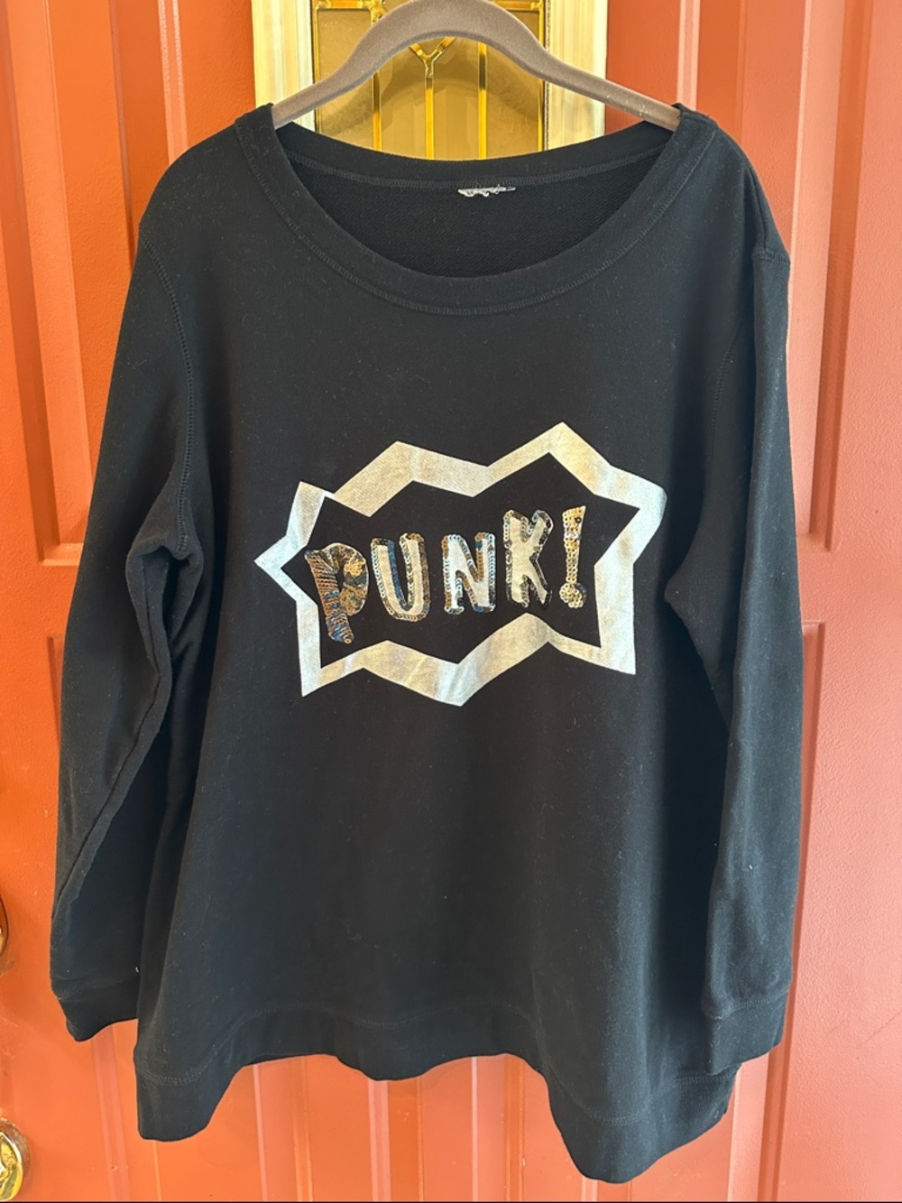 Black 'PUNK!' Graphic Sweatshirt